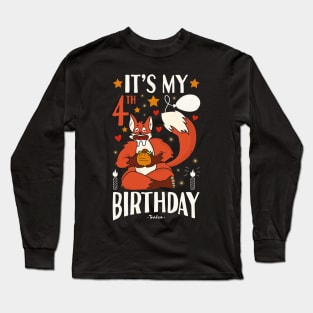 It's My 4th Birthday Fox Long Sleeve T-Shirt